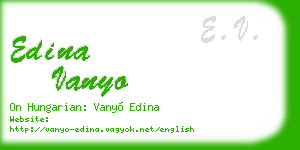 edina vanyo business card
