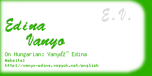 edina vanyo business card